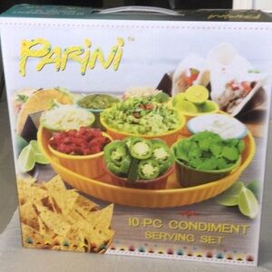 Parini Yellow 10-Piece Condiment Serving Set *